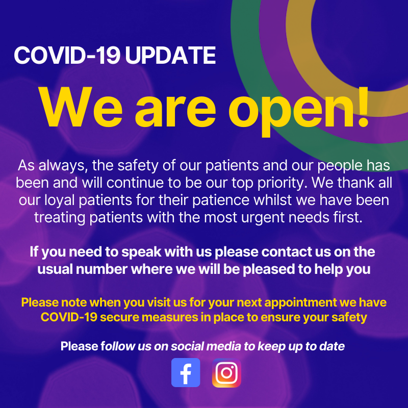 We have been advised to close the practice by the government due to the COVID-19 outbreak. We are still here for you by telephone. If you need advice or have a dental emergency please call our central emergency hub on 01943 462215.